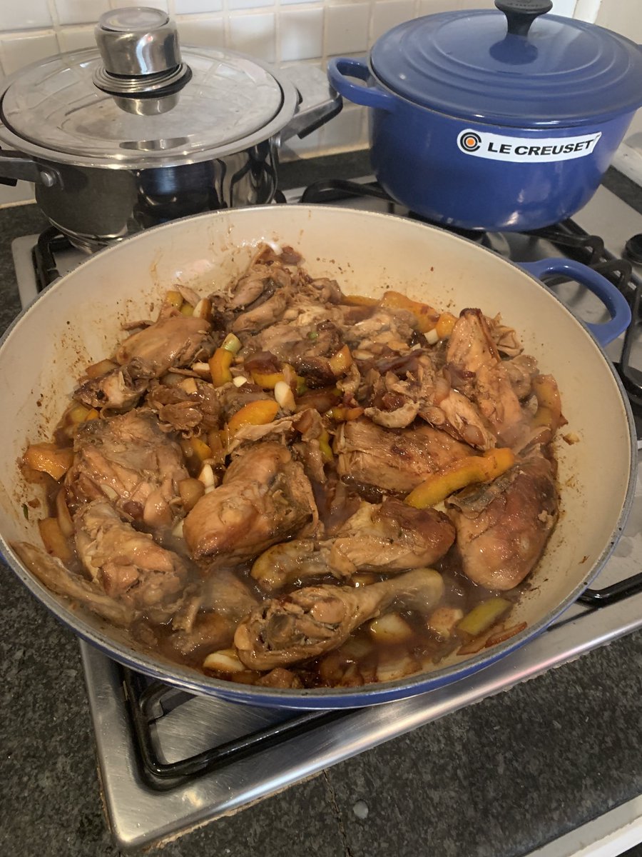 The deed is done. Chicken stew for lunch! [ not pilchards for a change].