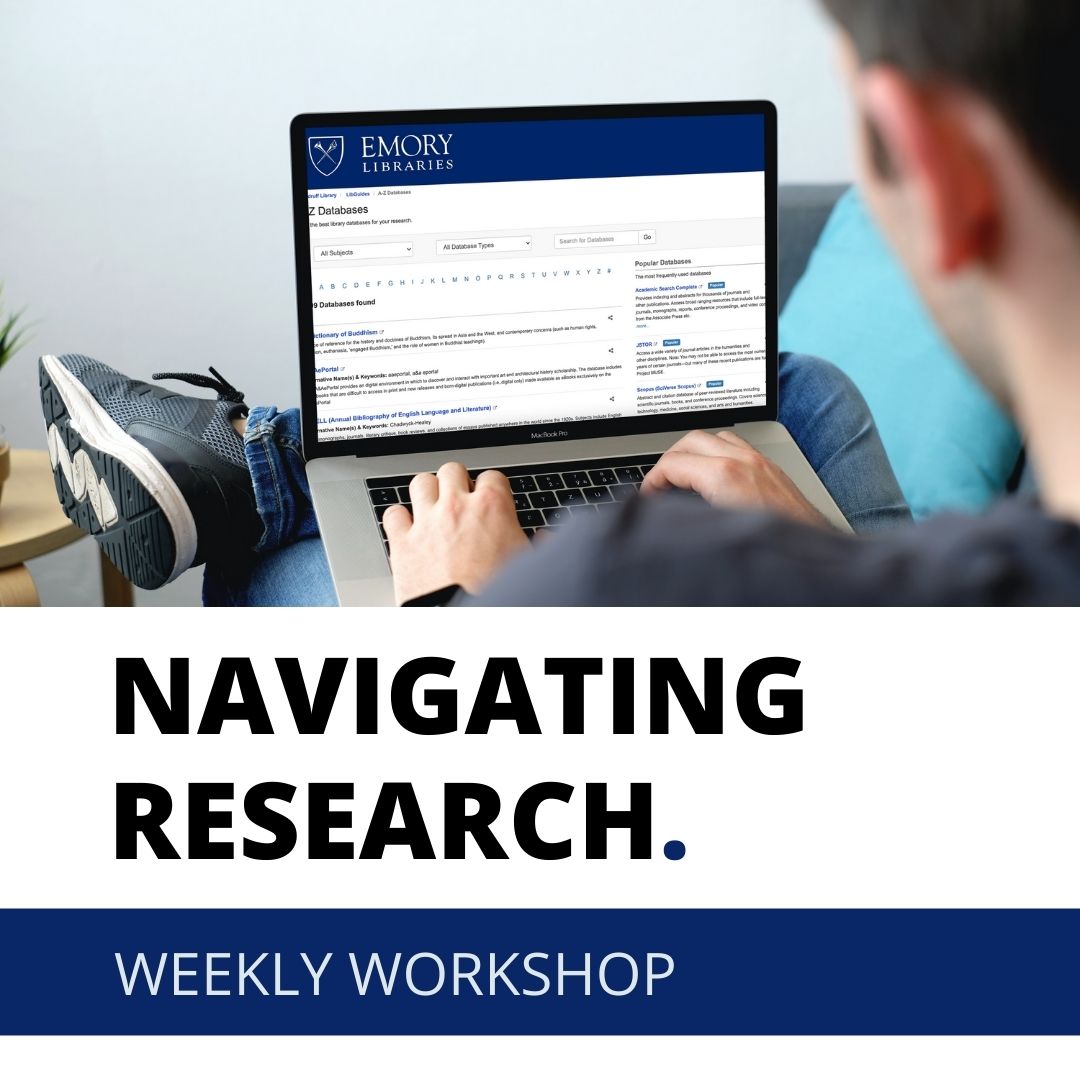 PittsLibrary's tweet photo. Understanding the research process and getting from a research question to a defensible argument takes time/practice. Join Pitts librarians for this week's 'Navigating Research Workshop' to get the inside scoop & a chance to win prizes at https://t.co/HtSw2oD8Xe! #weeklyworkshop https://t.co/y1Mi9bqUiQ