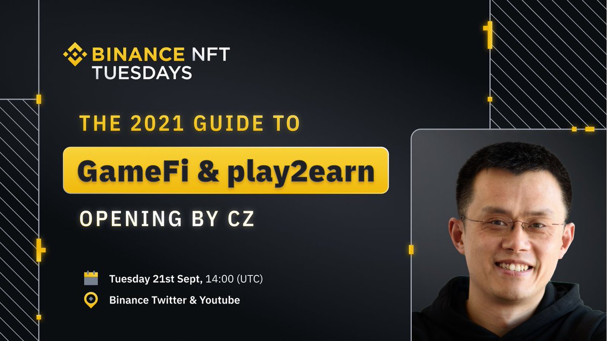 BinanceWallet's tweet photo. UPDATE NFT Tuesday will be rescheduled for 21st September 2PM UTC

Get insider insights and valuable advice from industry leaders. 

Including a special appearance from @cz_binance and top NFT experts @MOBOX_Official @MyNeighborAlice
@TheSandboxGame 👇

https://t.co/XMjfjESAFM https://t.co/7z4kFJYZlP