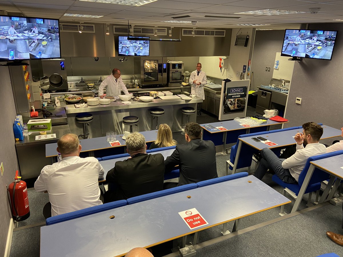 SimonGardiner's tweet photo. Holding our first sales meeting in over 16 months - it’s great to get everyone together again and you can’t beat a working self cooked lunch! @HobartUKCooking #hobartuk #livecook #training https://t.co/ghMyWu0HPW