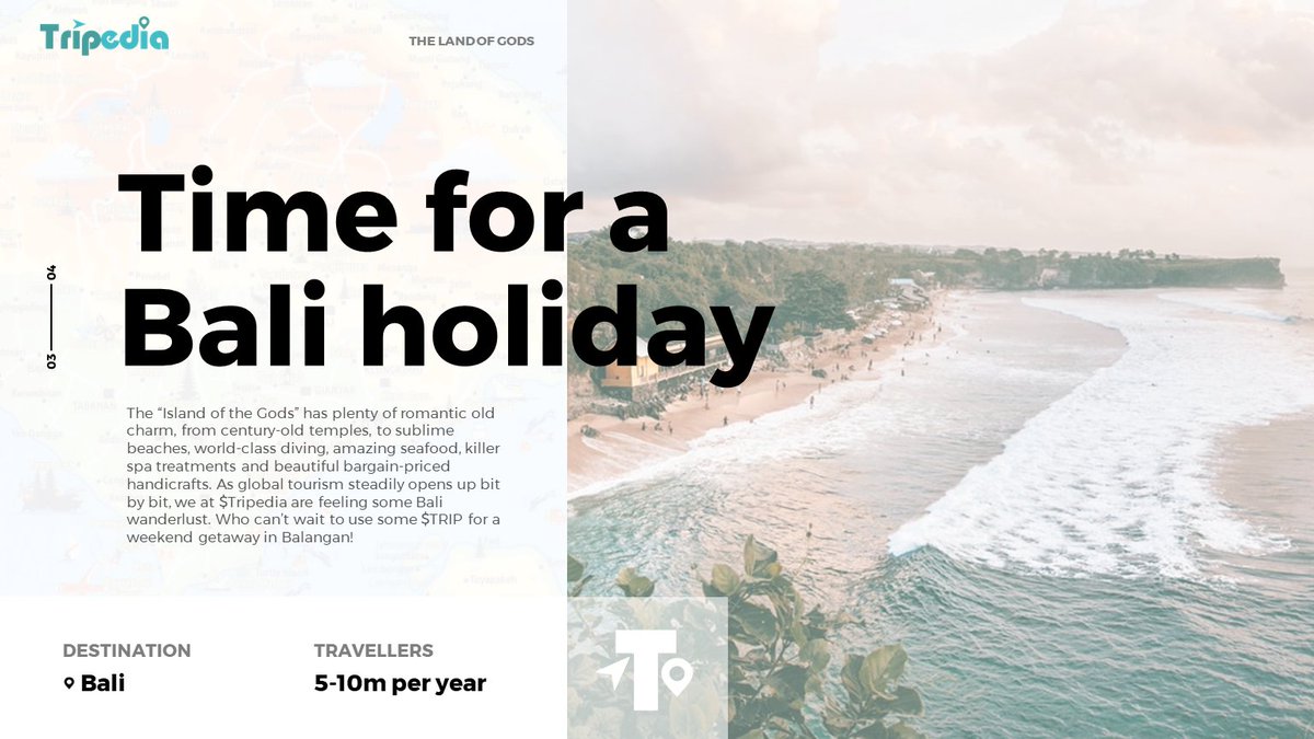 TripediaCrypto's tweet photo. Today's highlight #Tripedia destination is #Bali, Indonesia. We see a future where travelers will use $TRIP to book and pay for their holidays, from air travel to hotels and more. Where will your #TRIPcoin take you? Here's one vote for the sublime beaches of #Balangan. Surf's up! https://t.co/HbeRPqXIgD