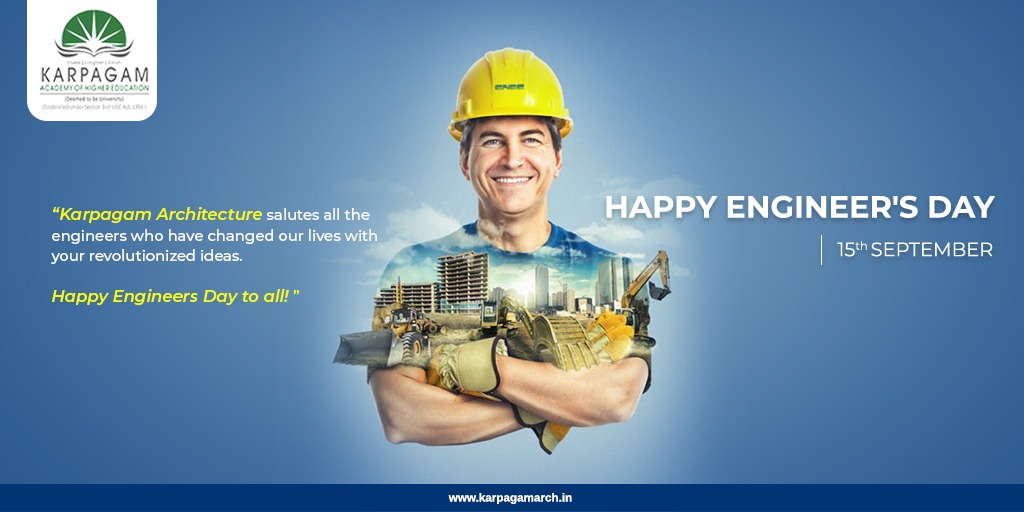 wekarpagamarch's tweet photo. Karpagam Architecture is very pleased to wish a very Happy Engineers day to all the great engineers who have built the lifestyle we avail.
#HappyEngineersDay #TheEngineerLife #Engineersday2021 #engineering #technology #worldofengineering #engineeringmarvel #15thSeptember https://t.co/XVZWcum6gO
