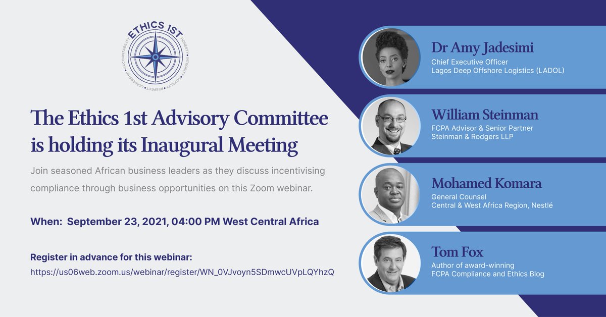 AsokoInsight's tweet photo. Our partner @CIPEAfrica is pleased to announce the first Advisory Committee meeting for Ethics 1st, an innovative new initiative to incentivise compliance through business opportunities.
#ethics1st #businessintegrity #smallbusiness #compliance https://t.co/SUQIevd8K2