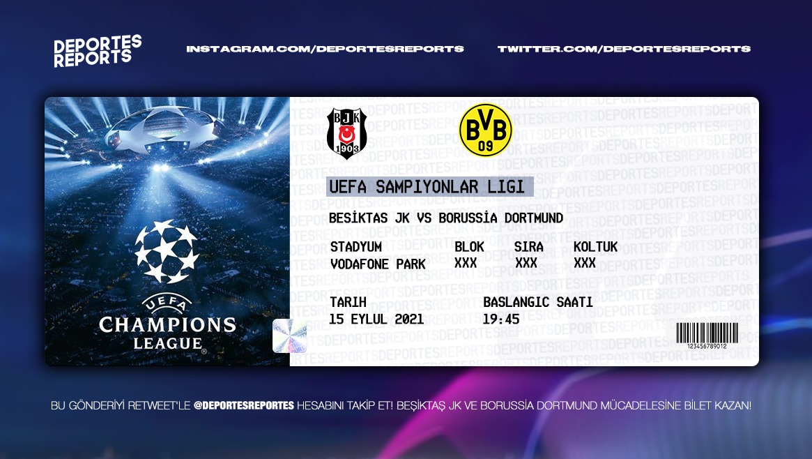 📢 Bizi takip et, bu tweeti retweet yap, Beşiktaş-Borussia Dortmund maçına bilet kazanma şansı yakala!

Kazanan şanslı takipçimiz, 14 Eylül Salı gecesi açıklanacak.