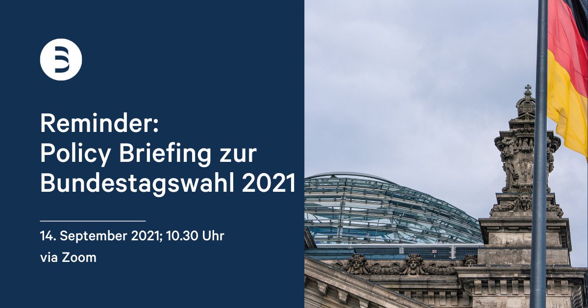 Morgen ist es so weit!
Unser Policy Briefing mit der <a href="/BCCGeV/">BCCG e.V.</a> beginnt um 10.30 Uhr. Alle, die nach #Triell und vor der #BTW21 noch einen fundierten politischen Einblick brauchen, können sich hier noch schnell anmelden: eventbrite.de/e/bccg-webinar…