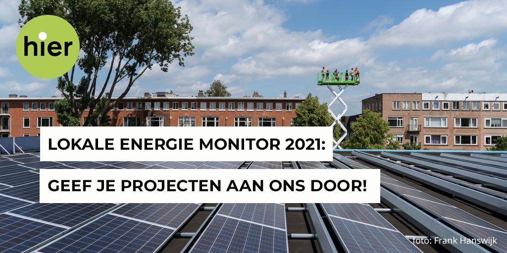 Energiecoöperaties, heb je je projecten en plannen al doorgegeven voor de Lokale Energie Monitor 2021? Met de Monitor maken we de impact van de burgerenergiebeweging zichtbaar. Doe je ook mee? Vul deze vragenlijst in -> nl.surveymonkey.com/r/RYC62L9
<a href="/AnneMSchwencke/">AnneMSchwencke</a> <a href="/RVO_Duurzaam/">RVO Duurzaam</a>