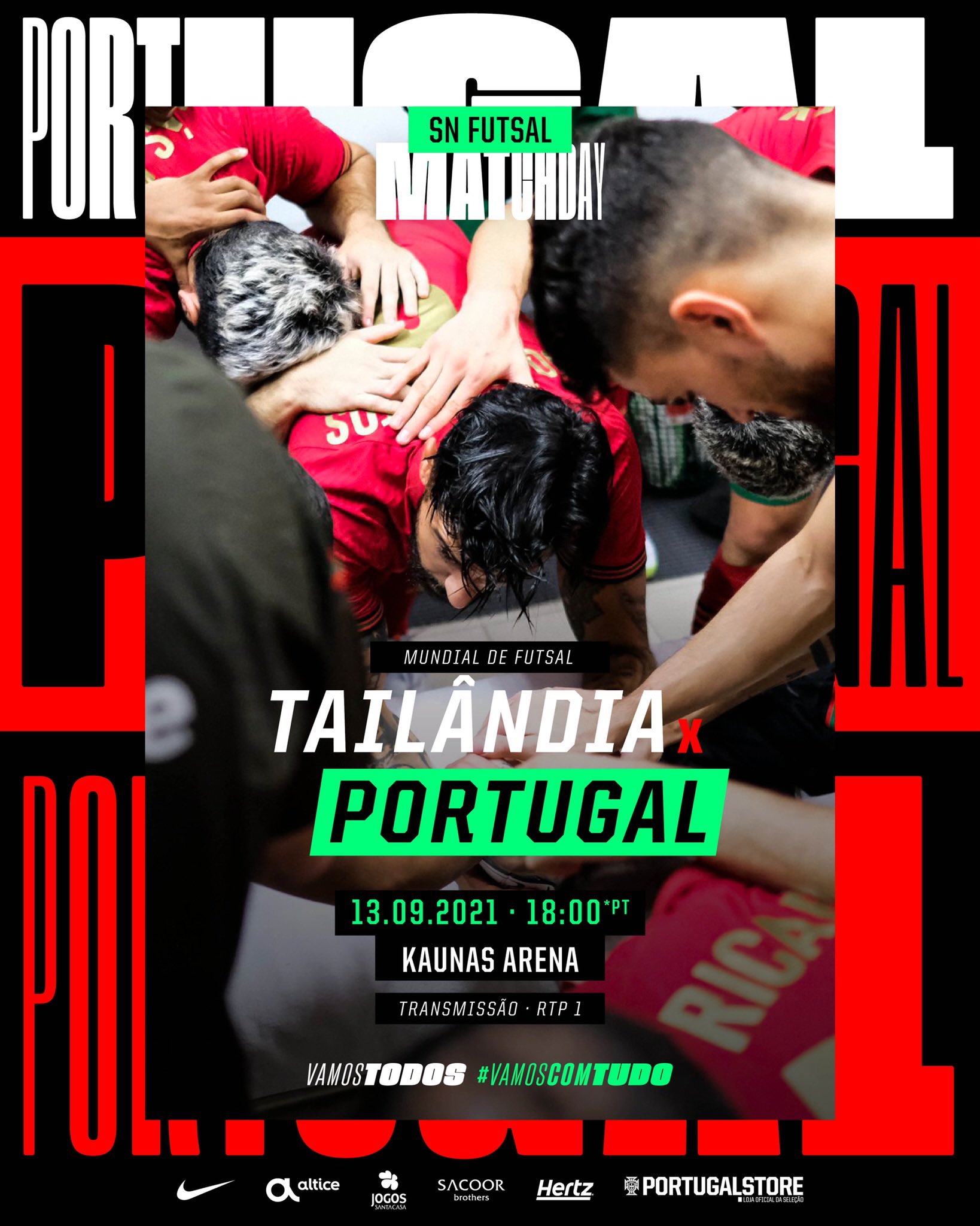 Portugal on X: 🗓 𝕮𝖍𝖊𝖌𝖔𝖚 𝖔 𝖉𝖎𝖆! Jogo 1⃣ no Mundial de Futsal 2021!  🏆 𝘍𝘶𝘵𝘴𝘢𝘭 𝘞𝘰𝘳𝘭𝘥 𝘊𝘶𝘱 🇹🇭✖🇵🇹 ⌚ 18H 📺 @RTP1 #VamosComTudo  #FutsalPT  / X