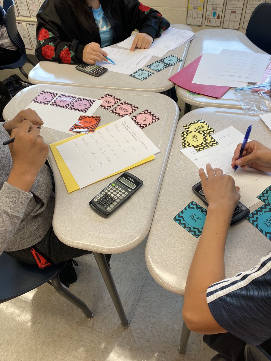 Ymxb1's tweet photo. PreAlgebra students enjoying ordering fractions,decimals and percents on this wonderful Monday morning!@Sandburg_MS #PantherPride https://t.co/4VovsJ0Ed4