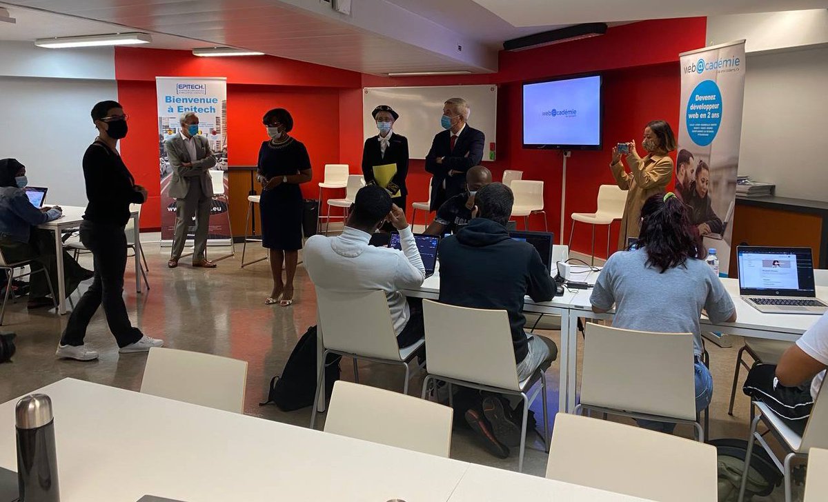 1ElisaMoreno's tweet photo. #EgaliteDesChances | Visite à @Epitech, une école engagée, avec @jean_n_guo.

Échange passionnant avec la direction et les élèves de l'école qui oeuvrent pour l'inclusion via le numérique.

Au cœur de nos vies quotidiennes, la tech doit être un pilier de l'égalité des chances. https://t.co/Buj5FQNHBe