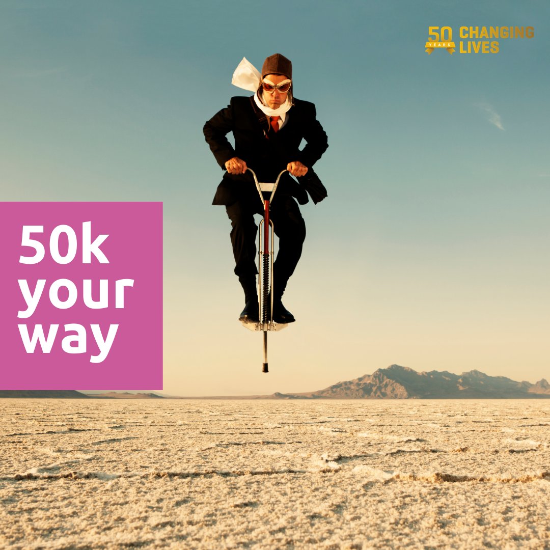 50k Your Way begins this week! Have you signed up yet? 👀

You could:
🧗 Climb
🏃 Run
🚣 Row
🤸 ...even cartwheel! Just get active!

Count me in: changing-lives.org.uk/home/50k-your-…