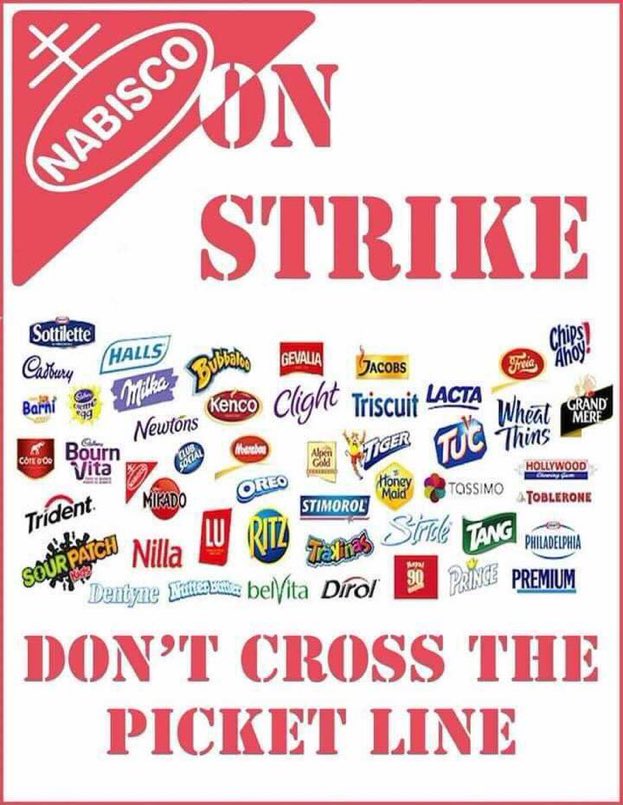 Stand in solitary with union workers fighting for fair treatment at Nabisco. Don’t buy any of these products until after a contract is signed. @BCTGM #NabiscoStrike #UnionStrong #NoContractNoSnacks