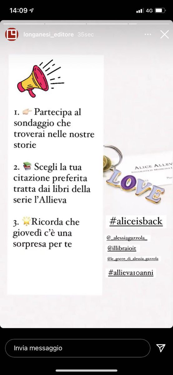 LeGoccedi_AG's tweet photo. #aliceisback ~ 
Noi siamo pronte, e voi?!
Correte sulla pagina di @LibriLonganesi per votare la vostra citazione preferita e restate connessi per scoprire la sorpresa di giovedì! 🥰 https://t.co/a7DDnkpdNP