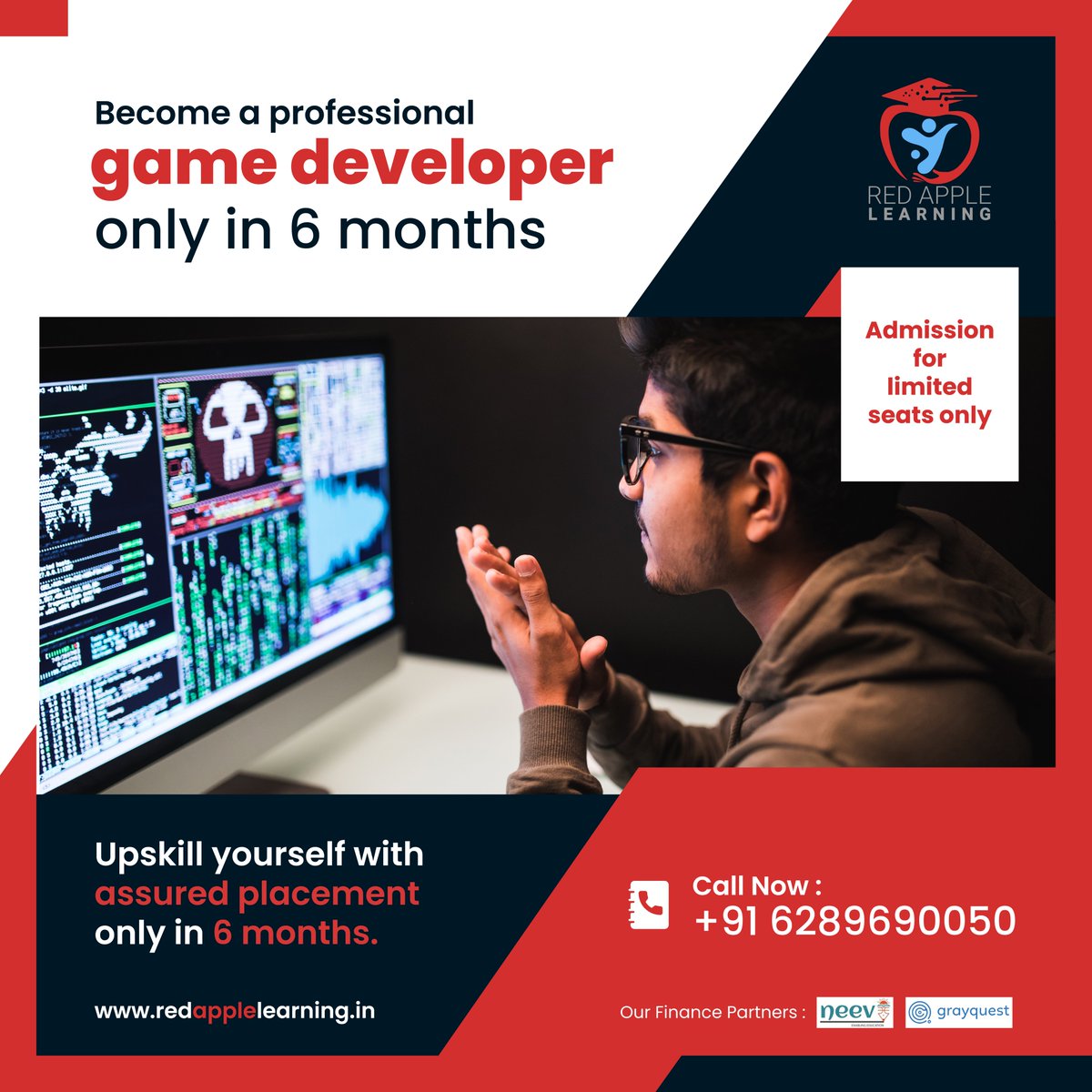 redapplekolkata's tweet image. Become a professional game developer only in 6 months.
Upskill yourself with #assuredplacement only in 6 months
**Admission for limited seats only
Reach to us: redapplelearning.in
#learngamedevelopment #gamingcourses #RedAppleLearning