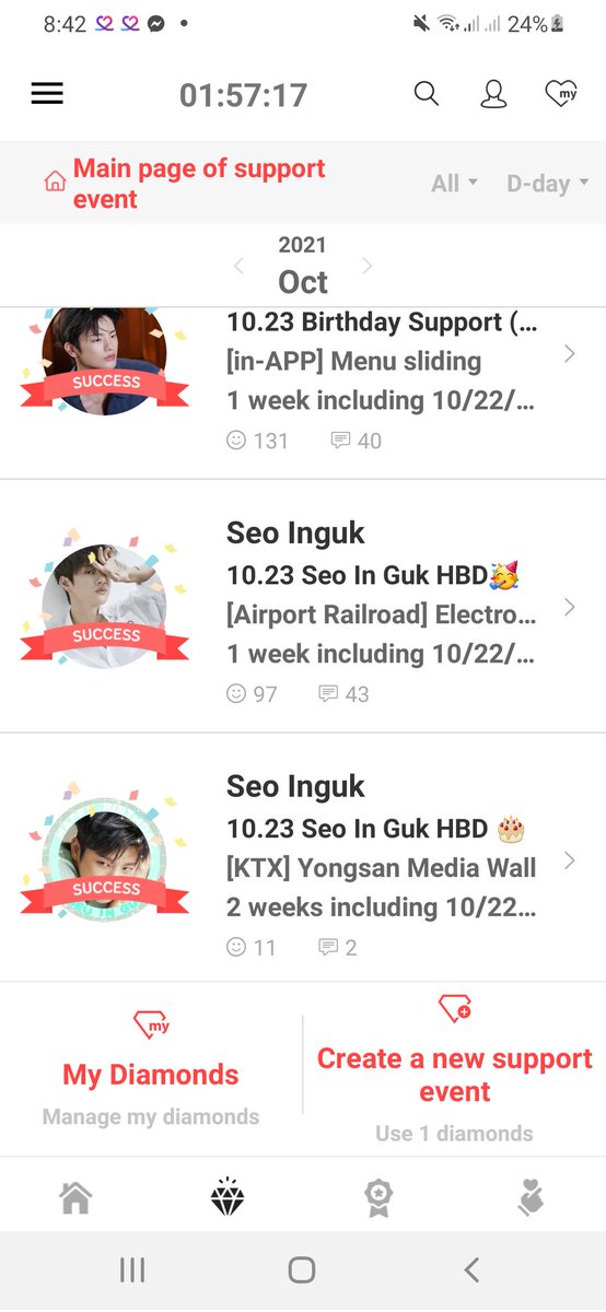 my_oppa28's tweet photo. Woohoo!🥳🥳🥳 3 Support Events for Bebe @seo_cccc were all successful 😍 can't wait to see them even only on pictures 🥰

#SeoInguk #BirthdayMonth #Choaeadol #DoomAtYourService #WolfHunting #AllforSeoInGuk https://t.co/hVZncC2z3s