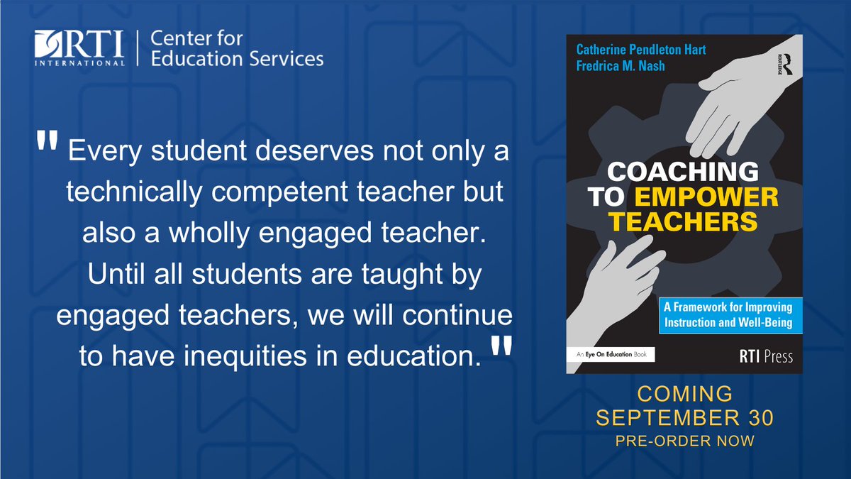 RTI_Education's tweet photo. Learn more about instructional coaching frameworks that help develop engaged teachers. Pre-order your copy of “Coaching to Empower Teachers” today! https://t.co/xbdcLiPQhZ https://t.co/U9kyAEY2Zr