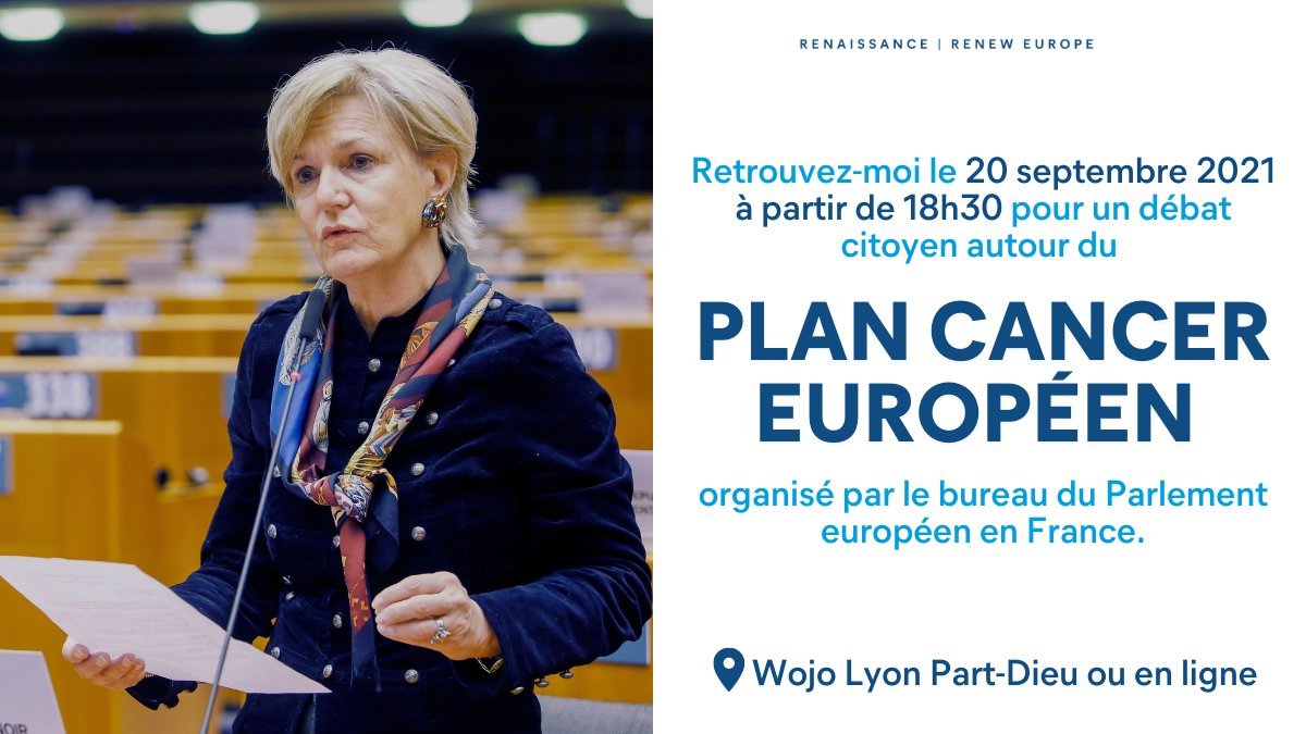 🚨J-7🚨

Retrouvez-moi le lundi 20 septembre de 18h30 à 20h pour un débat citoyen ouvert à tous autour du Plan cancer européen. 

👉🏼Inscription en ligne obligatoire ici : ec.europa.eu/eusurvey/runne…

👉🏼Pour plus d'informations sur le débat : europarl.europa.eu/france/fr/bure…