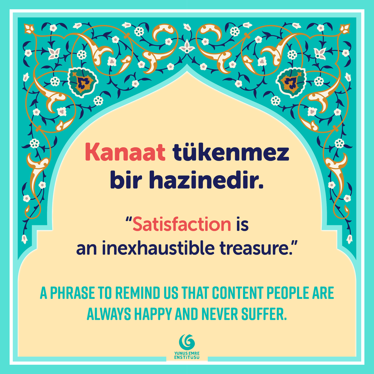yeeamerika's tweet photo. 🇹🇷 ❝Kanaat tükenmez bir hazinedir❞

🇺🇸 ❝Satisfaction is an inexhaustible treasure❞

#MerhabaMonday #TurkishIdioms 
#NewLanguage #TurkishCulture https://t.co/X7to1atD0O