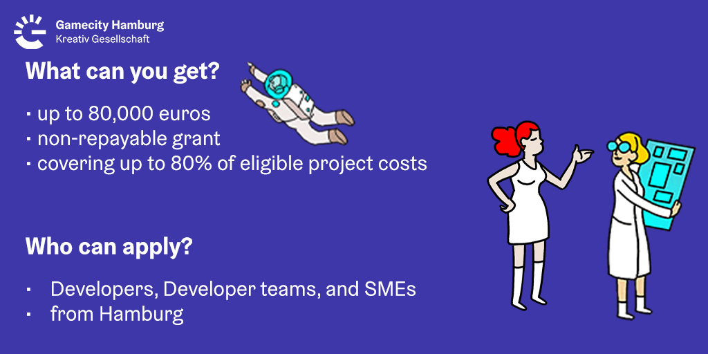 gamecityHamburg's tweet image. #PrototypeFunding in Hamburg: The basics you need to know. Apply until October 18!
Sounds interesting? Find more information &amp;amp; FAQ on gamecity-hamburg.de/funding
Considering to apply but you still have a lot of questions? Contact us for a consultation appointment!
#GamecityHH