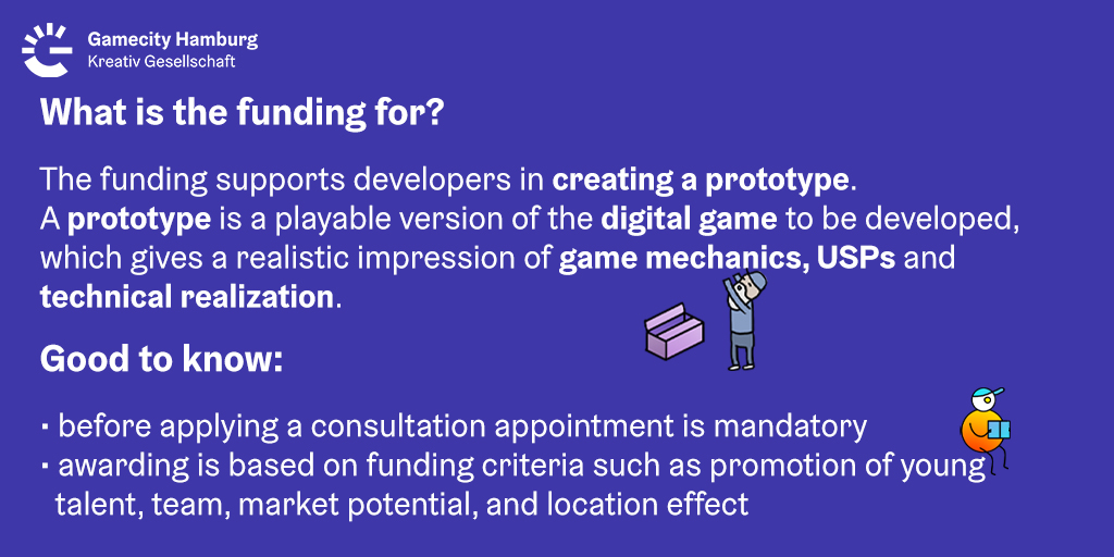 gamecityHamburg's tweet image. #PrototypeFunding in Hamburg: The basics you need to know. Apply until October 18!
Sounds interesting? Find more information &amp;amp; FAQ on gamecity-hamburg.de/funding
Considering to apply but you still have a lot of questions? Contact us for a consultation appointment!
#GamecityHH