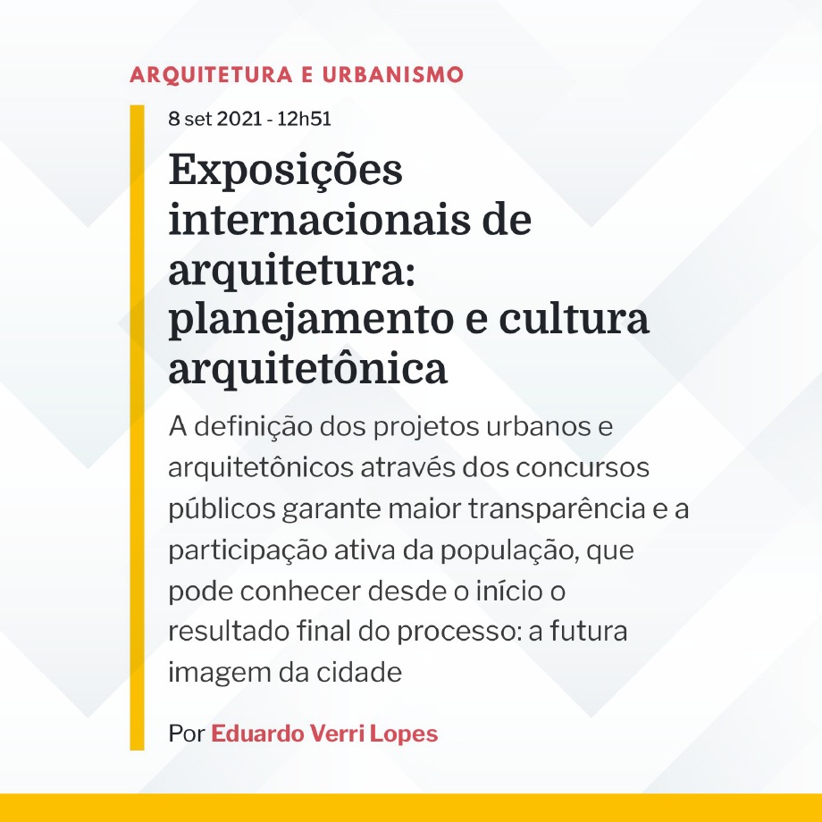 cauproficial's tweet photo. Na coluna do CAU/PR no Jornal Plural, o arquiteto e urbanista, professor e conselheiro Eduardo Verri Lopes aborda a importância das exposições internacionais de arquitetura Leia o artigo completo no site do Jornal Plural: https://t.co/SsYMhisl1n https://t.co/Ia36me0TIe