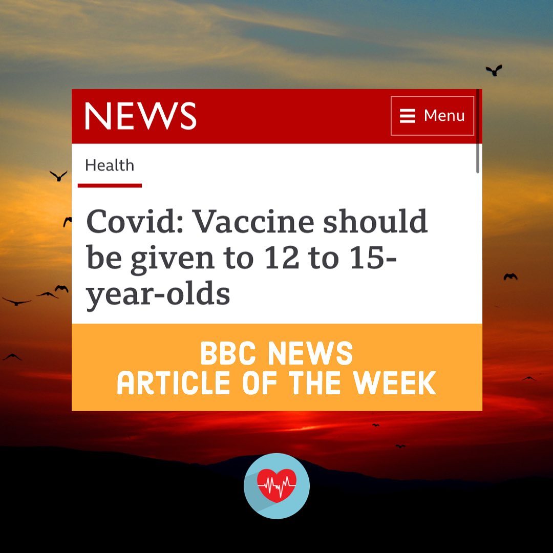 Breaking medical news this afternoon 🚨🚨 From BBC: “Healthy children aged 12 to 15 should be offered one dose of a Covid vaccine, the UK's chief medical officers have recommended. The CMOs said it would help reduce… 📸 instagram.com/p/CTw1onysqzh/ via tweet.photo