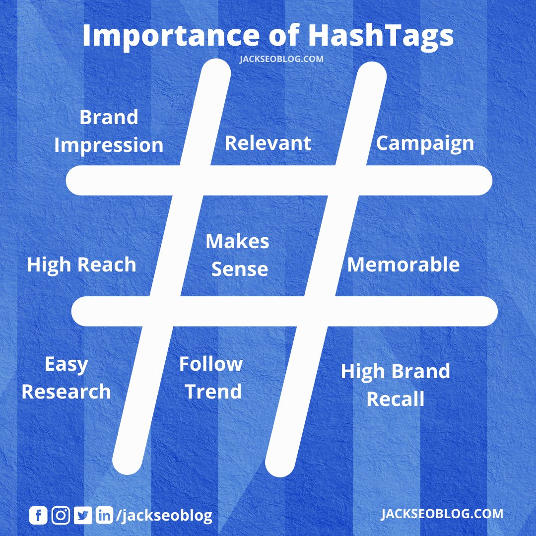 jackseoblog's tweet photo. Importance of the HashTags 🤩😄: | #jackseoblog
Brand Impression
Relevant
Campaign
High Reach
Makes Sense
Memorable
Easy Research
Follow Trend
High Brand Recall
https://t.co/4sV5yj5Ueu https://t.co/YacSa8Lfg7