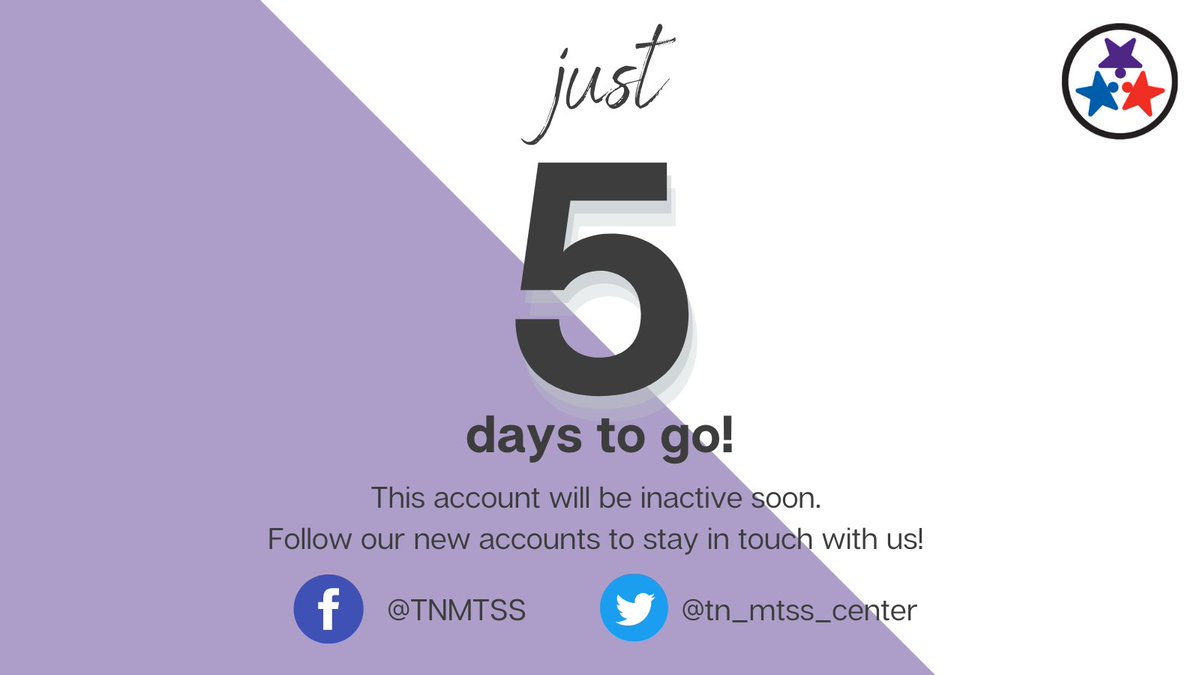 Just 5 days to go until our cross-state teams merge our social media powers into one across platforms! 💕 Make sure to follow us @tn_mtss_center on Twitter and facebook.com/TNMTSS/ on Facebook for all the good news &amp; updates on all things #MTSS