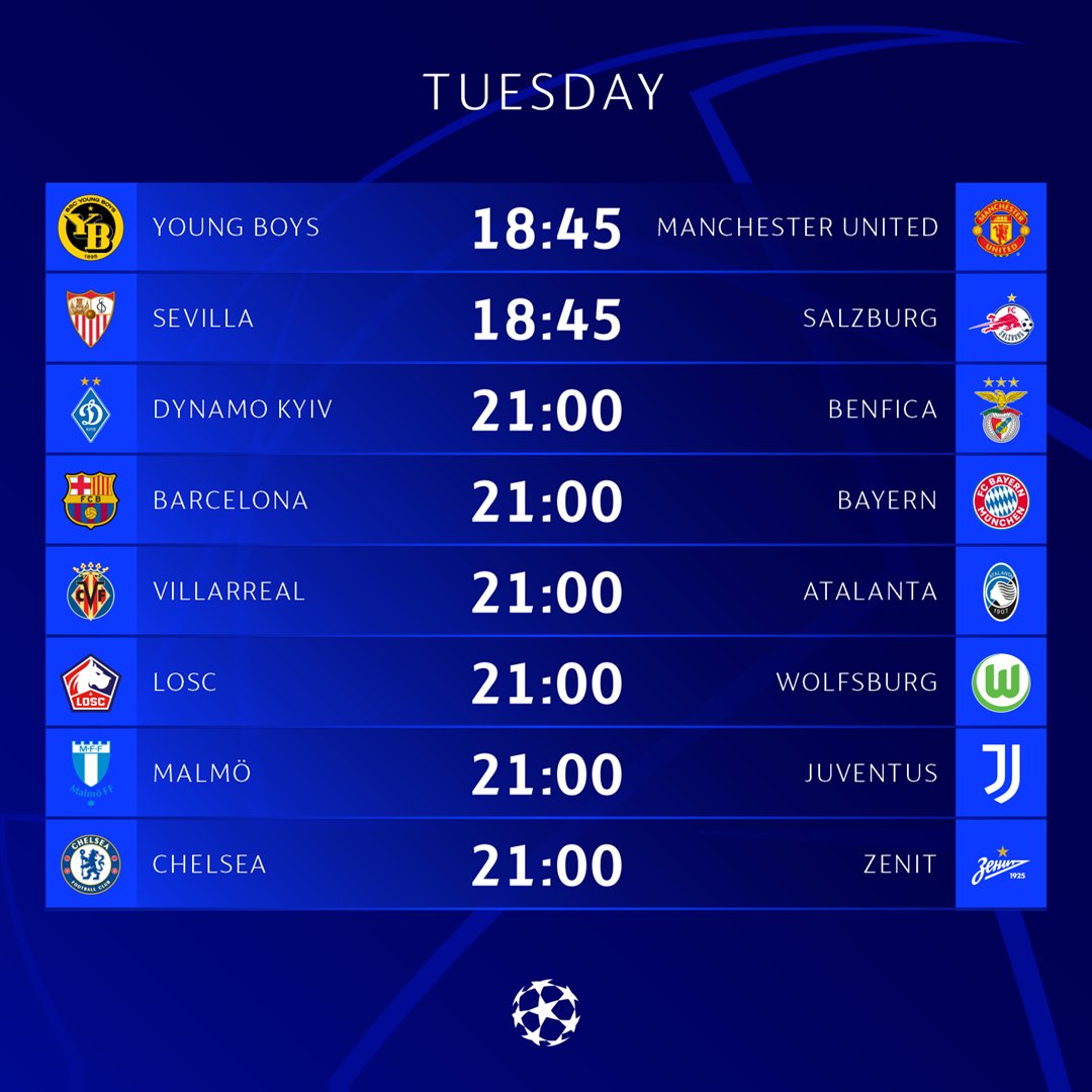 ucl matches today