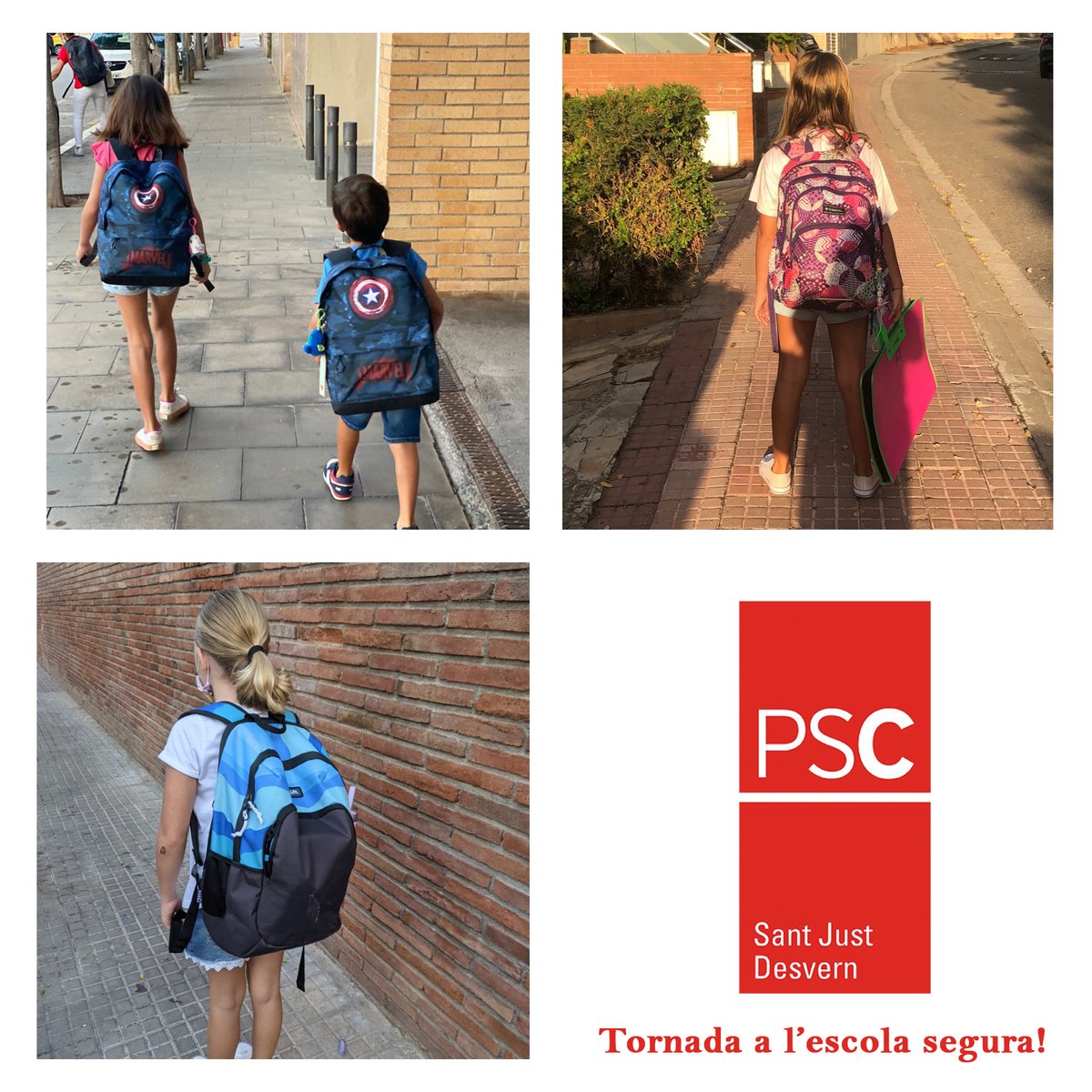 PSCSantJust's tweet photo. Avui prop de 1900 #alumnes d'infantil, primària i secundària comencen el curs escolar en centres públics i concertats de #SantJust amb les mesures de seguretat necessàries pel covid19.
#eduacio #tornadaalescola #Tornadaescola #santjustdesvern https://t.co/GaDccdFJEt