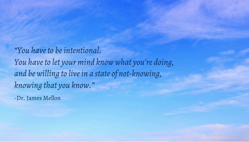 gtclive's tweet photo. "You have to be intentional. You have to let your mind know what you’re doing, and be willing to live in a state of not-knowing, knowing that you know.” -Dr. James Mellon https://t.co/sZmlekzzIM