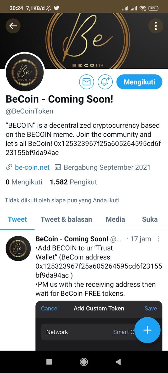Dontcrysonbe's tweet photo. @itsprettyjamie @BeCoinToken Tg:@danillby https://t.co/qCUStHo6JY