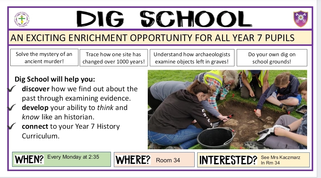 StPetersCC's tweet image. A fantastic club is starting after school for Y7 pupils. See Mrs Kaczmarz in room 34 if you are interested in digging deep into archaeology! 

#StPetersPotential #DigSchool #FutureArchaeologists