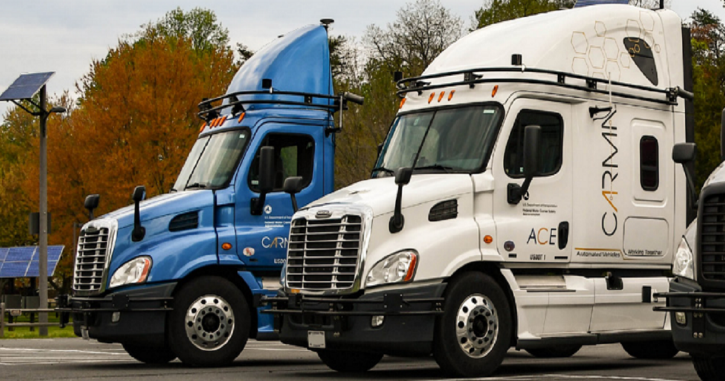 USDOTFHWA's tweet photo. Can cooperative driving automation systems improve efficiency and safety and reduce emissions in a port environment? The FHWA #CARMA project intends to find out through testing. Read more in #PublicRoads: https://t.co/JpCeBjyO8b #research #safety #drivingautomation https://t.co/helEvGZn1V