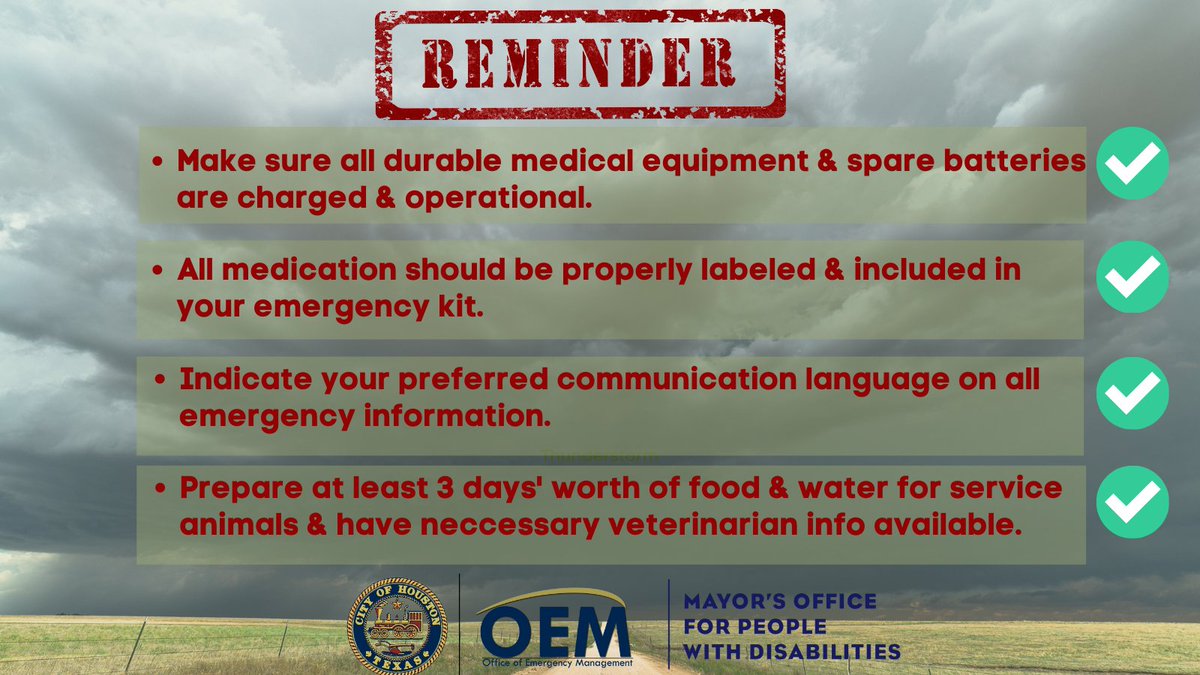 HoustonTX's tweet photo. Make sure you are #weatheraware and #prepared ‼️
#TropicalStormNicholas #safety #REMINDER https://t.co/cWRZD200vN