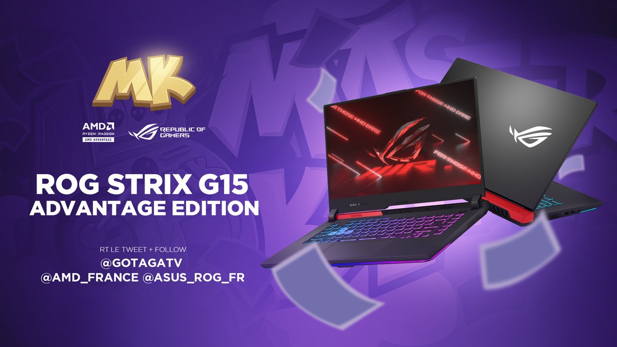 GotagaTV (@GotagaTV) on Twitter photo 2021-09-13 18:21:35 A l'occasion de ce premier #Masterkill de la saison @ASUS_ROG_FR & @AMD_France vous offre le PC Portable ROG Strix G15 Advantage Edition ultra puissant ! #RT & #Follow @GotagaTV @ASUS_ROG_FR & @AMD_France pour tenter votre chance ! TAS le 20/09 🛒bit.ly/3mNdwJv A l'occasion de ce premier #Masterkill de la saison @ASUS_ROG_FR & @AMD_France vous offre le PC Portable ROG Strix G15 Advantage Edition ultra puissant ! #RT & #Follow @GotagaTV @ASUS_ROG_FR & @AMD_France pour tenter votre chance ! TAS le 20/09 🛒bit.ly/3mNdwJv