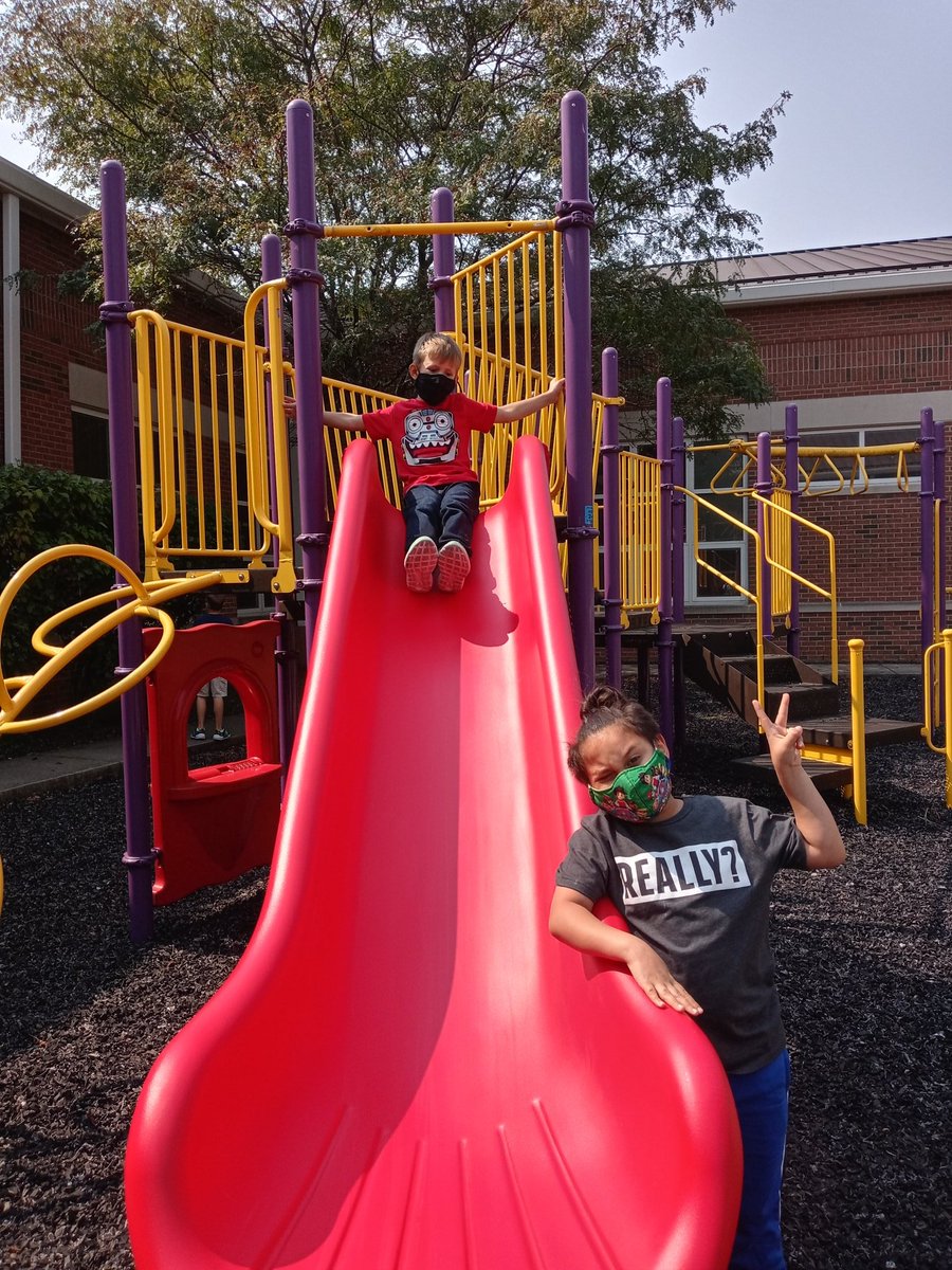 RachelYonts1's tweet photo. Someone is excited about the new slide! 💜 #CVBetterTogether https://t.co/9oibkFNrwa