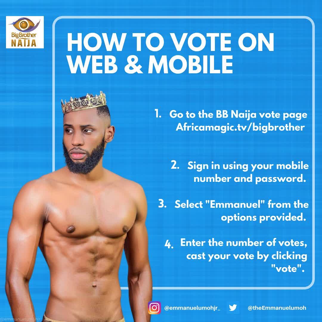 Beaular_Star's tweet photo. We are back again #Emirates. Emmanuel is up for eviction and needs our support. We did it before we can do it again. Let's go #AllOutForEmmanuel ⚜️⚜️⚜️
VOTE FOR EMMANUEL https://t.co/RhZEyWix3A