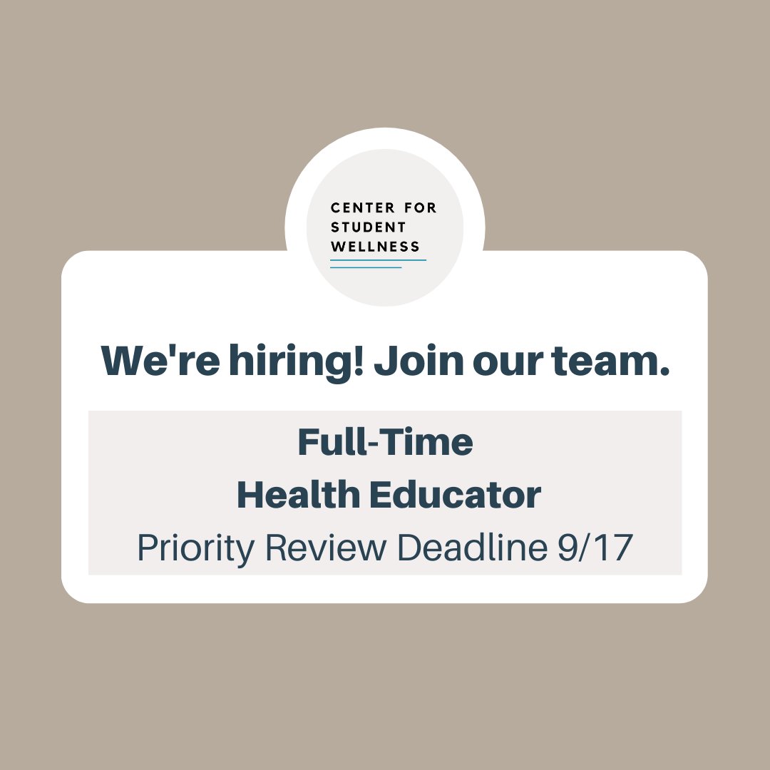 We're hiring! Join our team!  We are seeking a Health Educator who is committed to taking a comprehensive and holistic approach to wellness promotion.  Apply today: utah.peopleadmin.com/postings/122248