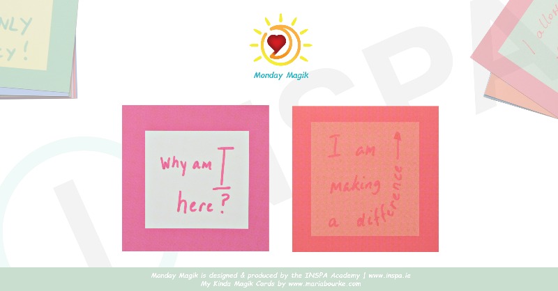 **MONDAY MAGIK** | #Reflect, #Focus, #Create 

We are back with our good friend and INSPArational Role Model <a href="/MariaBMagik/">Maria B. Bourke</a> who is sharing the insights of her 'My Kinda Magik Cards' to help us focus on the week ahead :)

#PositivePrimaries #mondaymagik #Wellbeing 
<a href="/inspa_ie/">INSPA</a>