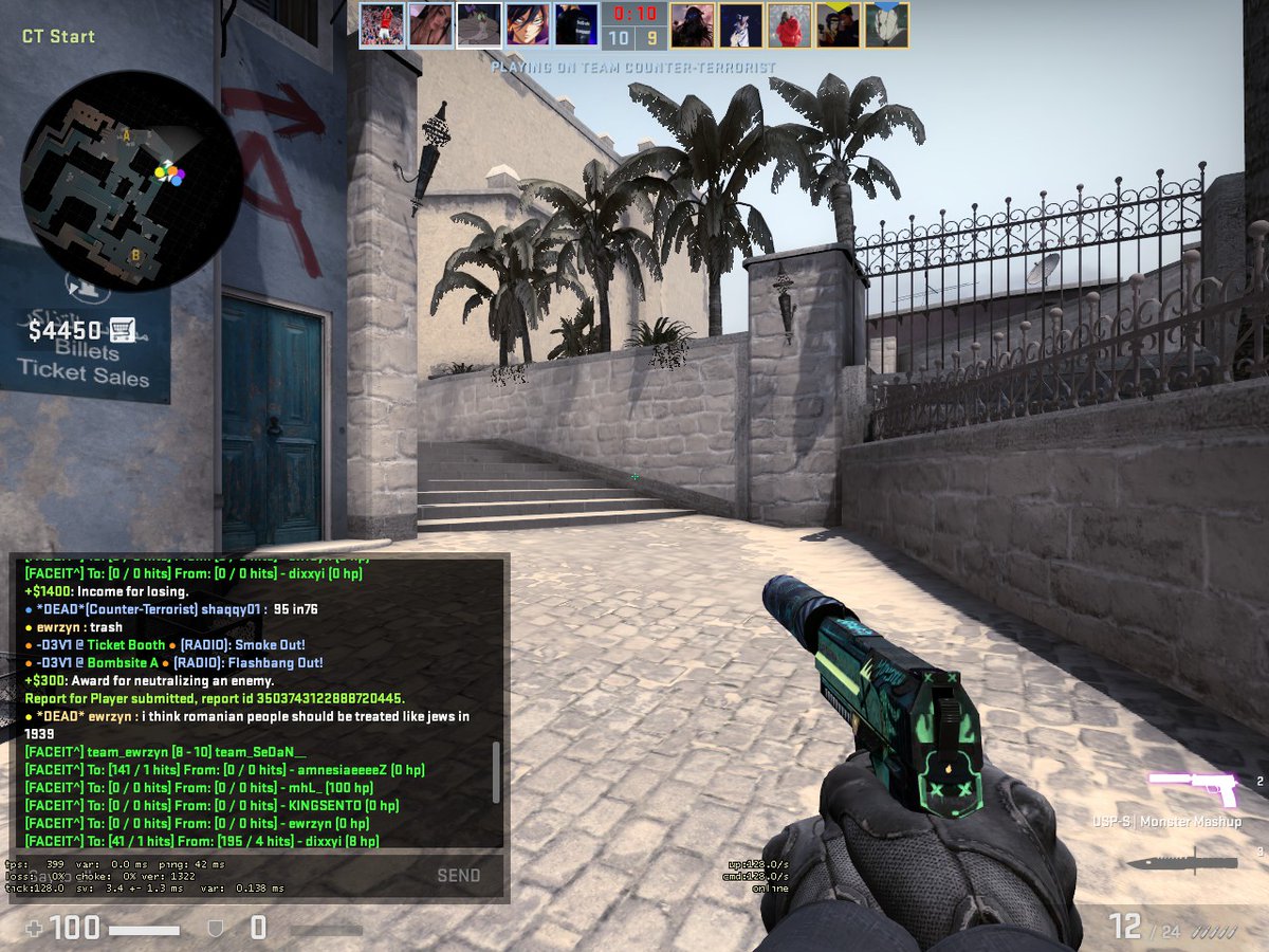 You guys banned the guy from <a href="/guardiancsgo/">Ladislav Kovács</a> match who was toxic but if i report them after the game or i do a ticket against this racist behavior they do nothing, sad but it's true.
<a href="/FACEIT/">FACEIT</a> <a href="/FACEITSupport/">FACEIT Community Support</a>  <a href="/Darcomanna/">infinityG</a>