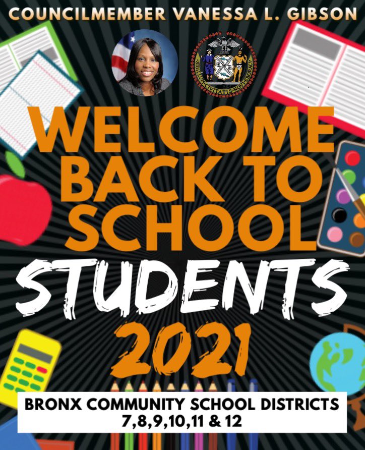 BPGibson2025's tweet photo. A warm welcome to our students, educators, administrators, school support staff, parents and guardians to the First Day of School! May God bless and protect our children and educators during this school season. #BronxStrong #CSD7 #CSD8 #CSD9 #CSD10 #CSD11 #CSD12 ✏️ ✏️ 🎒🎒 🖍🖍 https://t.co/DH9M5EI8wK