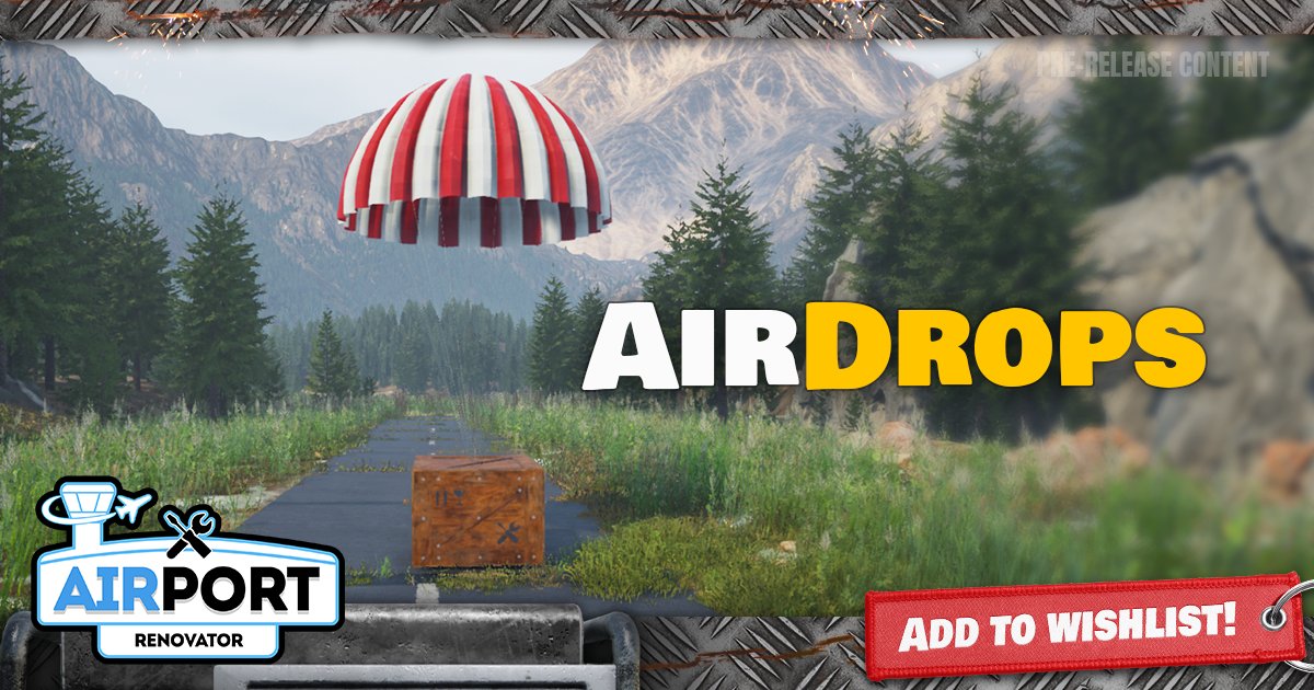 TheDustStudio's tweet photo. Look up! There’s a loot crate 🎁 about to hit your head!
Check out the fresh Airport Renovator devlog ✈
https://t.co/x2YyA3QzDu
#airportrenovator #twohorizons #game #pcgame #renovatorgame #simulatorgame #pcsim #simgame #indiegames https://t.co/LTzcs3WrlU