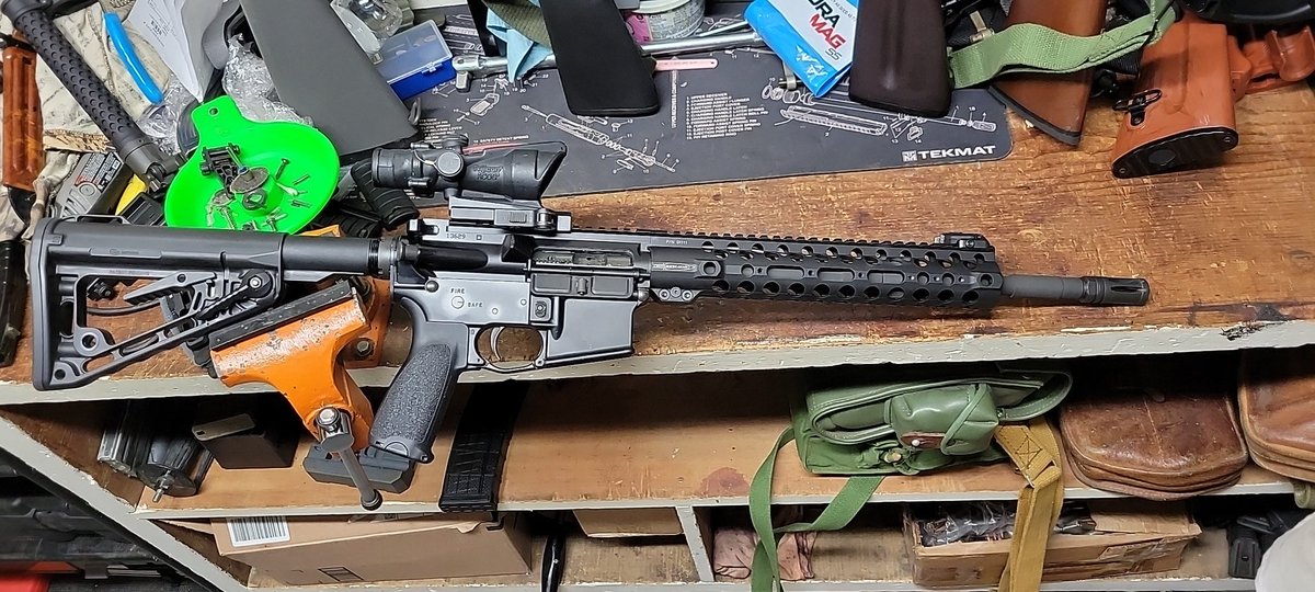 Nathan56284's tweet image. Thats a good rifle.  But price is OOB.  This is 100% Colt parts &amp;amp; Centurion HG.  Barrel is Colt Socom and its a laser beam of a shooter. With a used ACOG total is still under that price.  #learntobuild.