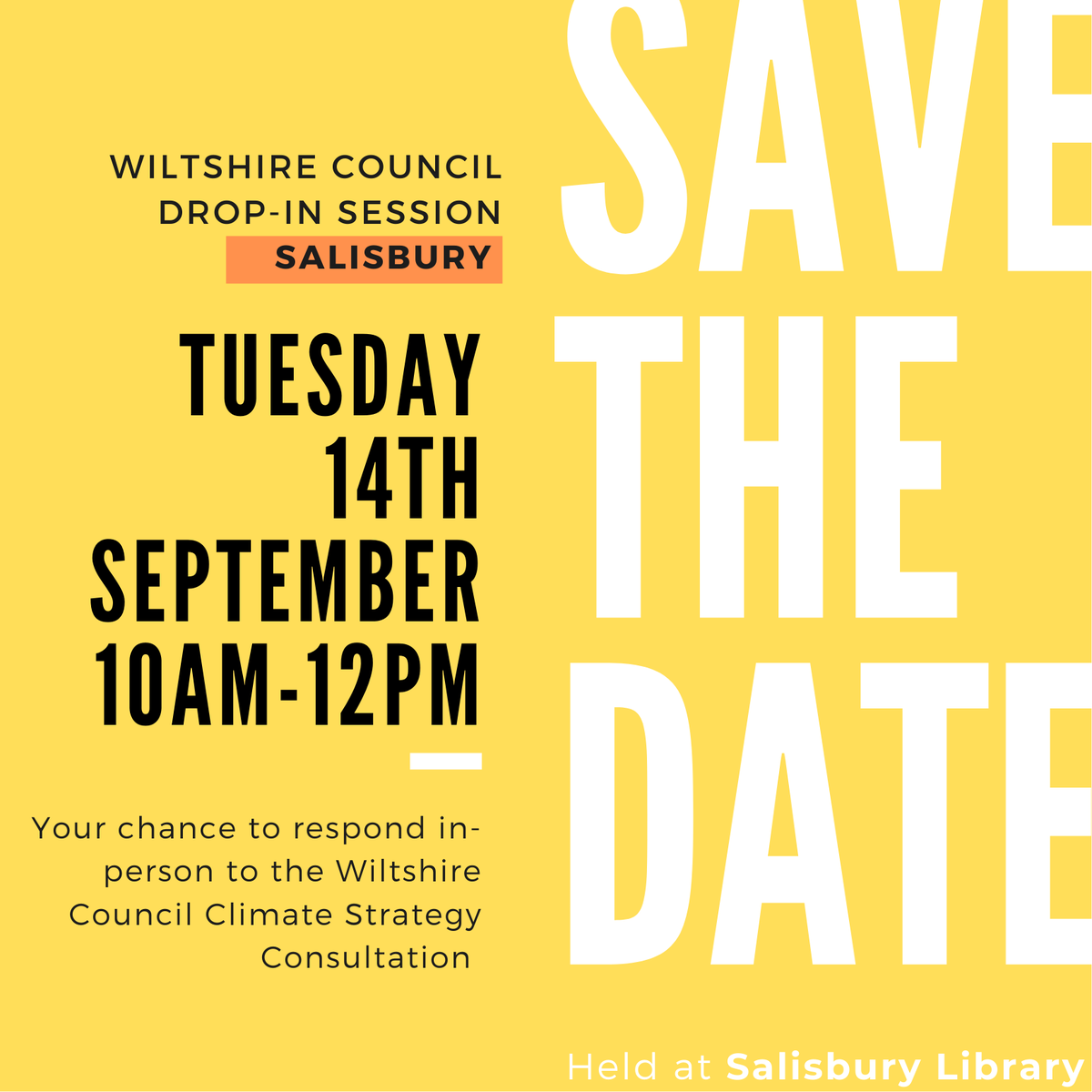 WiltshireClima1's tweet photo. 1st library drop-in session tomorrow!
14/09 - Salisbury
23/09 - Devizes
27/09 - Chippenham
07/10 - Trowbridge
For more info and how best to respond, visit our website: https://t.co/mG94YVswcl
#salisbury #whatsonsalisbury #salisburylibrary #wiltshire #climateemergency #actnow https://t.co/buJU5fKr9J