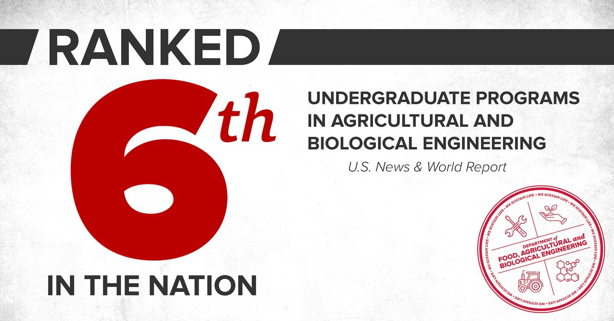 Our undergraduate programs in agricultural and biological engineering rose to #6 in the nation according to the latest rankings from <a href="/usnews/">U.S. News & World Report</a>