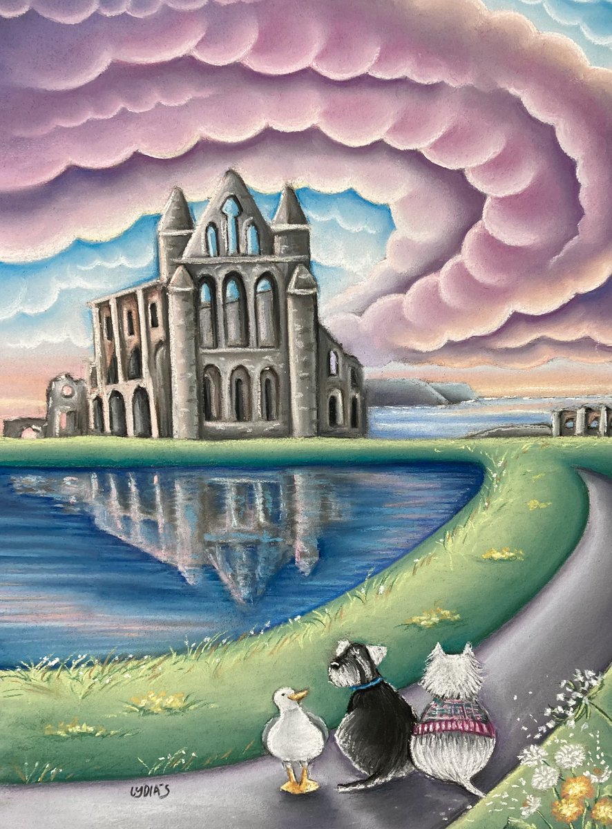 One of this summers artwork, available at Whitby Galleries #whitby #WomensArt #ArtistOnTwitter #yorkshirecoast #staite #whitbyabbey