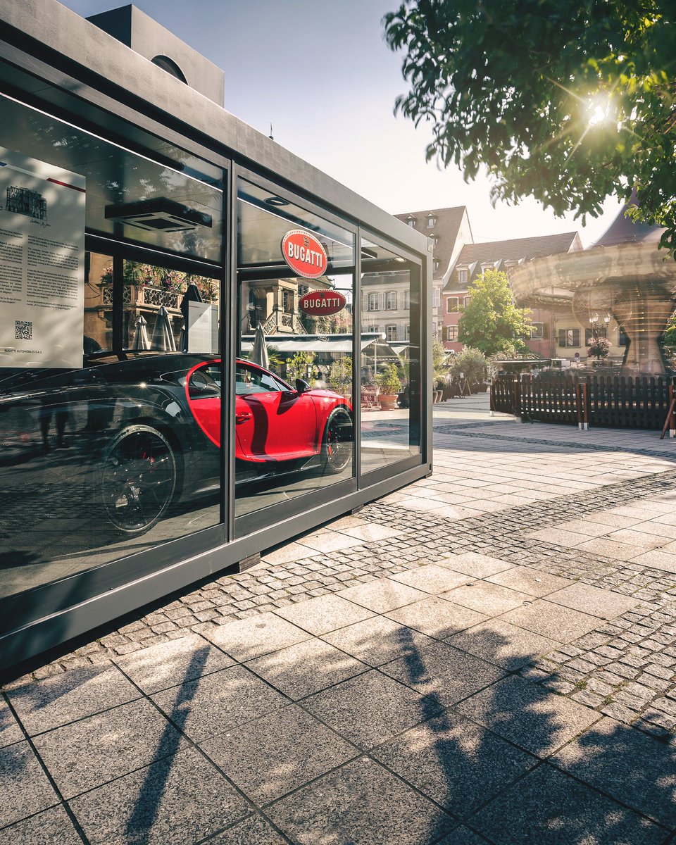 Bugatti's tweet photo. September is a special month. It is when @EBAlsace celebrate Ettore Bugatti’s birthday with a variety of events, such as the Festival BUGATTI or the @500Nocturnes. #BUGATTI has the CHIRON Sport on display at Molsheim’s Place de L’Hôtel de Ville until the end of October. https://t.co/MD1ZCcOnVF