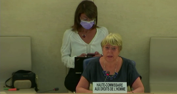 AulaAbiertaLA's tweet photo. En su nuevo informe de la situación de DDHH en Venezuela, la Alta Comisionada @mbachelet hizo un llamado a las autoridades del Estado para que permitan celebrar elecciones libres de autoridades universitarias en las casas de estudio públicas del país. #HRC48 #DijoLaACNUDH https://t.co/T3uQX9bAuV