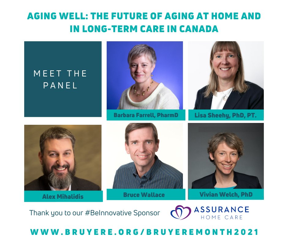 bruyerehealth's tweet photo. Meet the panel for Aging Well: The Future of Aging at Home and in LTC in Canada which will be held tomorrow night at 5:00PM

Together, they bring a wealth of knowledge and experience that you do not want to miss!

Register and learn more about them 👇https://t.co/9cr2bOgTcw https://t.co/RPrEsBDWpX