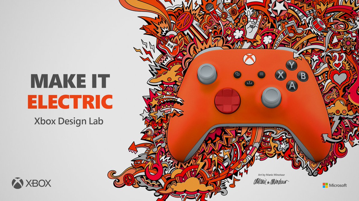 Xbox's tweet image. That tingling feeling is how you know you found your match.

Your personality meets an Xbox Wireless Controller with Xbox Design Lab: xbx.lv/3Adb3fa